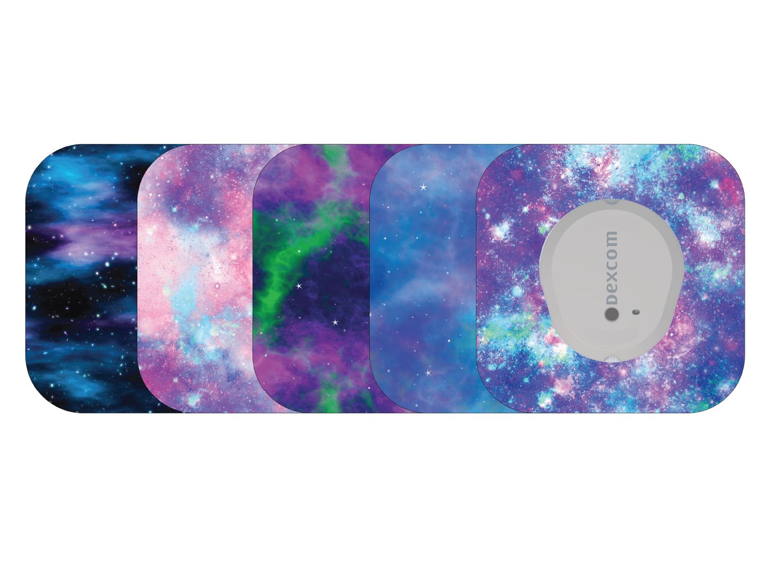 ​Glucomart Mini Dexcom G7 Adhesive Patches with Grip Bumper - Galaxy