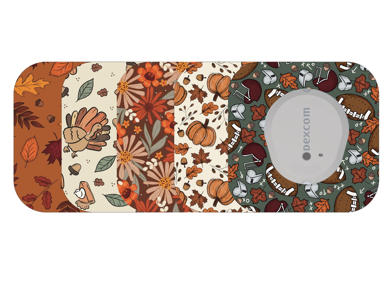 ​Glucomart Mini Dexcom G7 Adhesive Patches with Grip Bumper - Fall