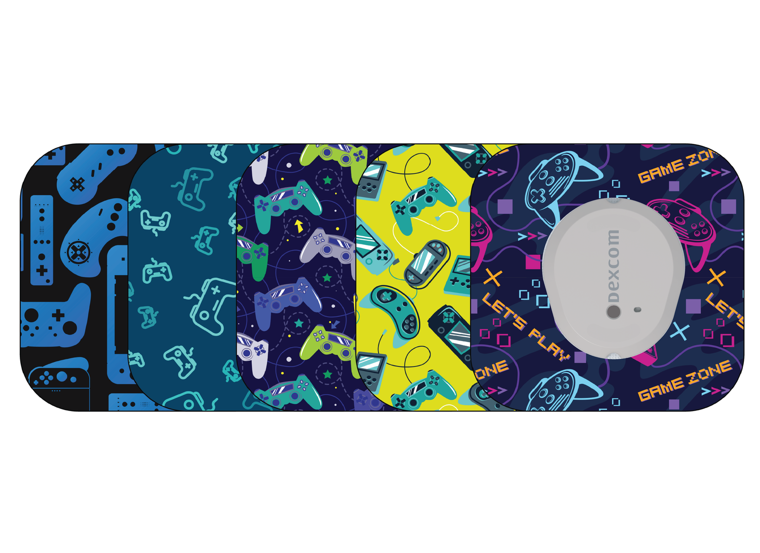 ​Glucomart Mini Dexcom G7 Adhesive Patches with Grip Bumper - Gamer