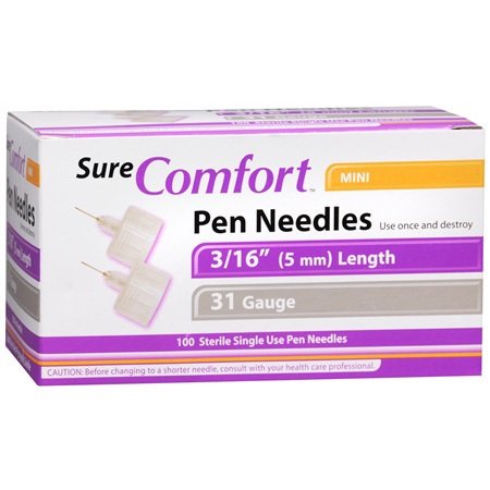 Sure Comfort Pen Needles 31G 3/16" 5mm (100 ct)