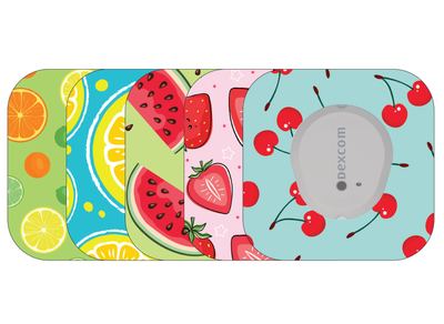 ​Glucomart Mini Dexcom G7 Adhesive Patches with Grip Bumper (5 Count)  - Fruits