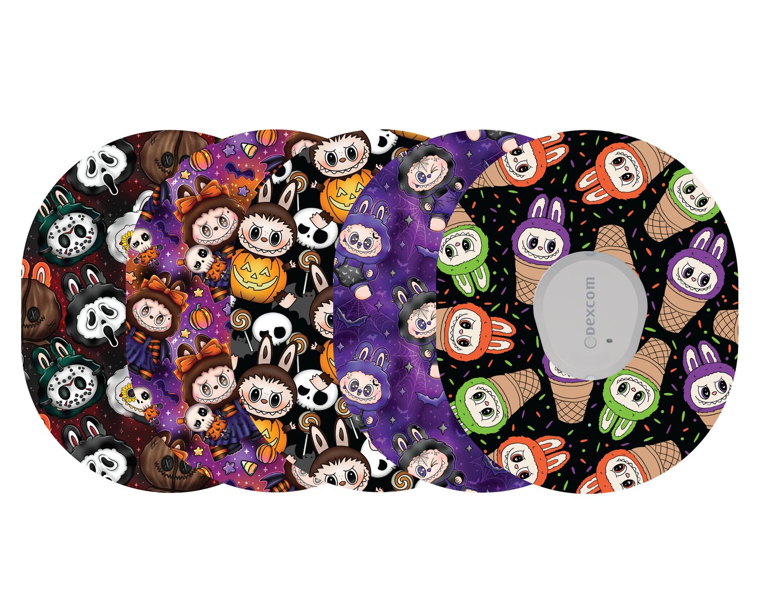 Glucomart Dexcom G7 Adhesive Patches (5-Pack) Boo-Bu Halloween