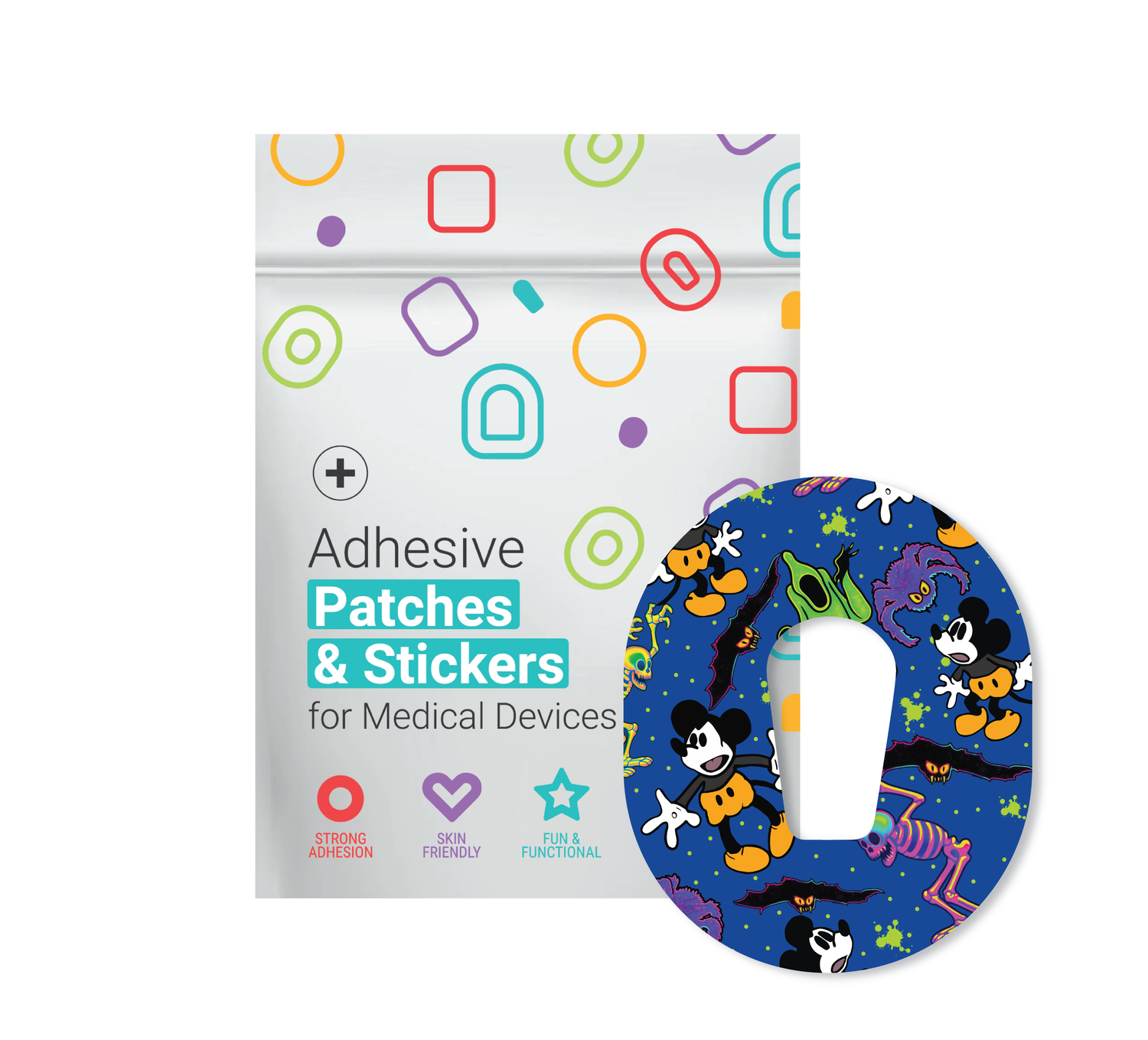 Glucomart Dexcom G6 Adhesive Patches (5-Pack) Screamboat Willie Halloween