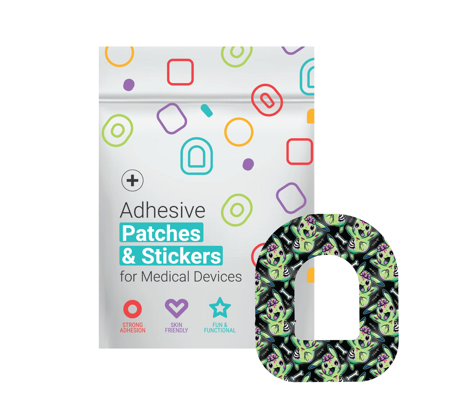 Glucomart Omnipod Adhesive Patches – Hypoallergenic, Waterproof &amp; Fray-Proof for Omnipod 5 and DASH (Pack of 5) - Zombichu