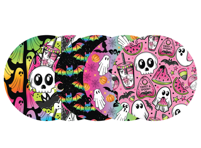 Glucomart Adhesive Patch for Libre, Dexcom G7, and Dexcom Stelo - Neon Halloween CGM OverPatches 5-Pack