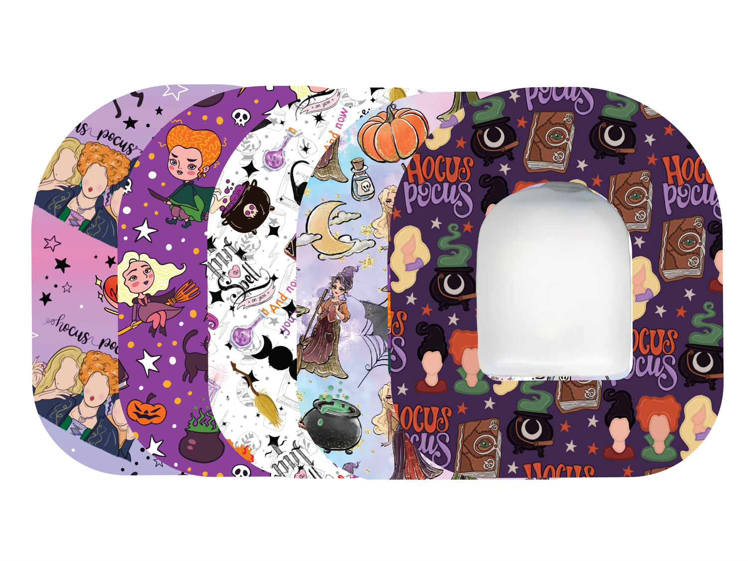 Glucomart Omnipod Adhesive Patches – Hypoallergenic, Waterproof &amp; Fray-Proof for Omnipod 5 and DASH (Pack of 5) - Witches
