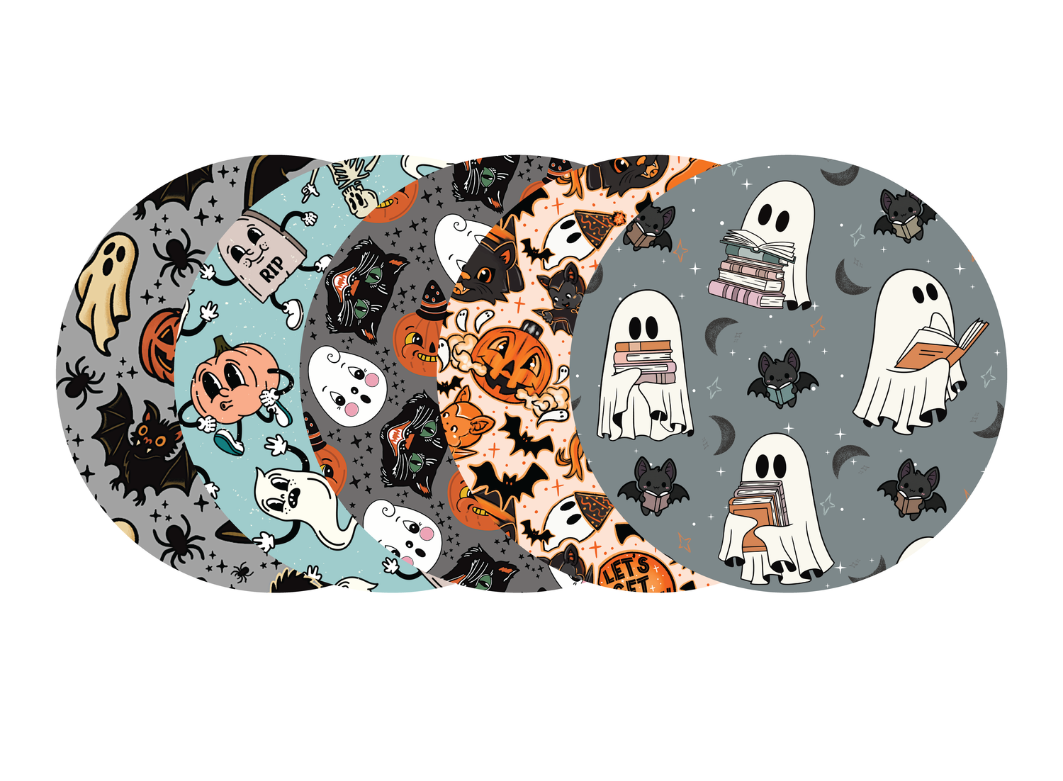 Glucomart Adhesive Patch for Libre, Dexcom G7, and Dexcom Stelo - Vintage Halloween CGM OverPatches 5-Pack