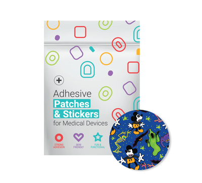 Glucomart Adhesive Patch for Libre, Dexcom G7, and Dexcom Stelo - Screamboat Willie CGM OverPatches 5-Pack