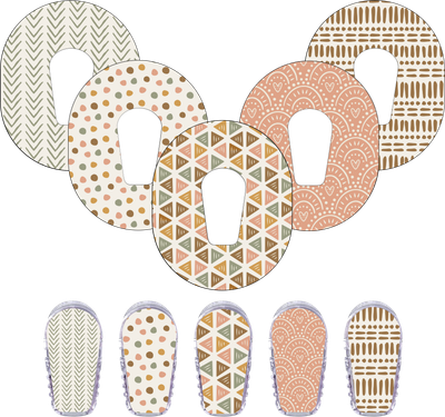 Glucomart Dexcom G6 Adhesive Patches with Stickers (5-Pack) Boho Triangle RETIRING