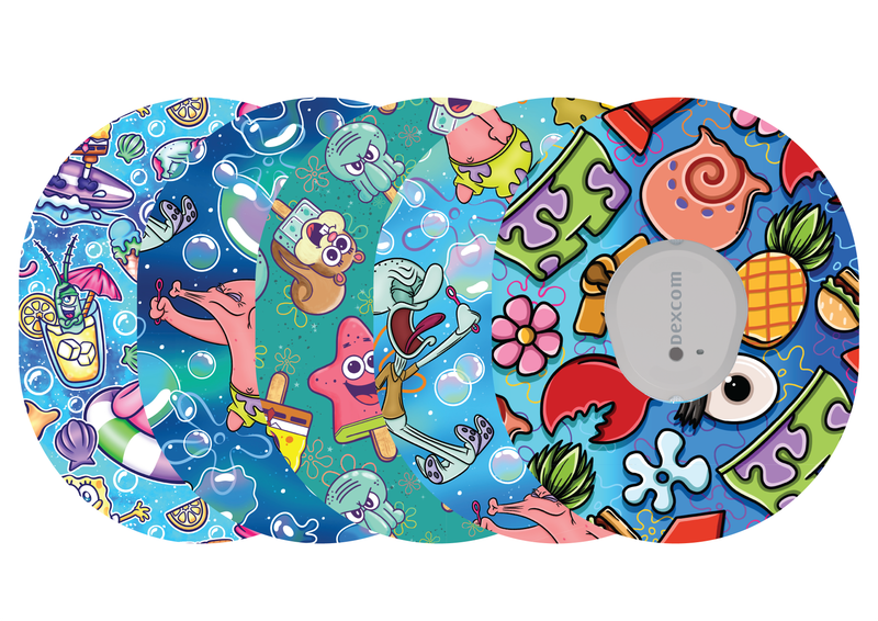 Glucomart Dexcom G7 Adhesive Patches (5-Pack) Bubble Fun