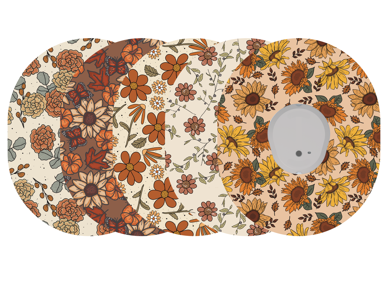 Glucomart Dexcom G7 Adhesive Patches (5-Pack) Autumn Floral