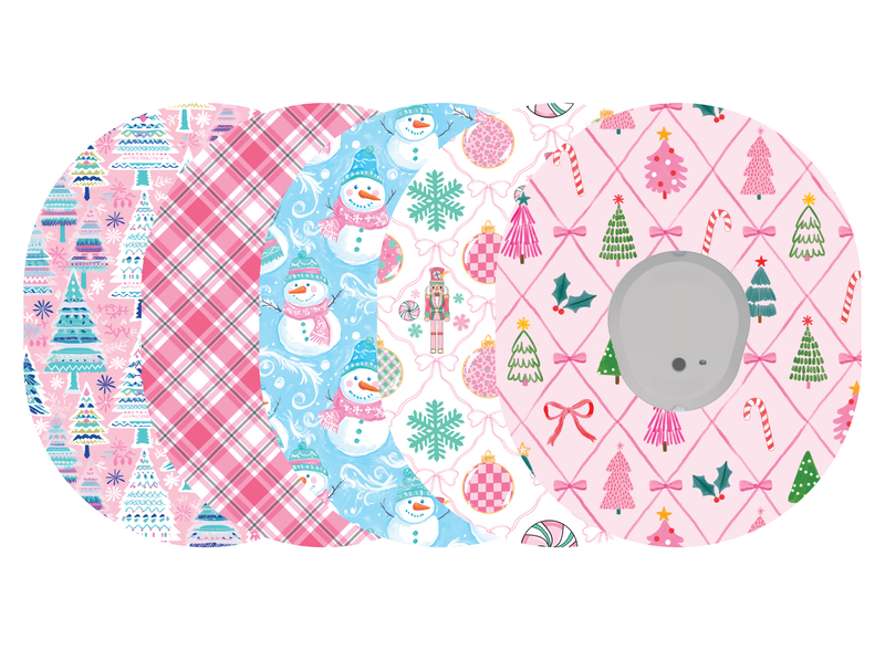 Glucomart Dexcom G7 Adhesive Patches (5-Pack) Preppy Christmas