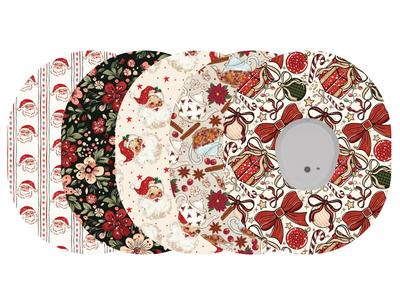 Glucomart Dexcom G7 Adhesive Patches (5-Pack) Vintage Christmas