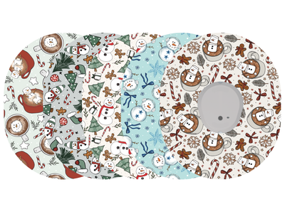 Glucomart Dexcom G7 Adhesive Patches (5-Pack) Frosty Christmas