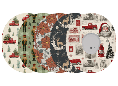 Glucomart Dexcom G7 Adhesive Patches (5-Pack) Midcentury Christmas