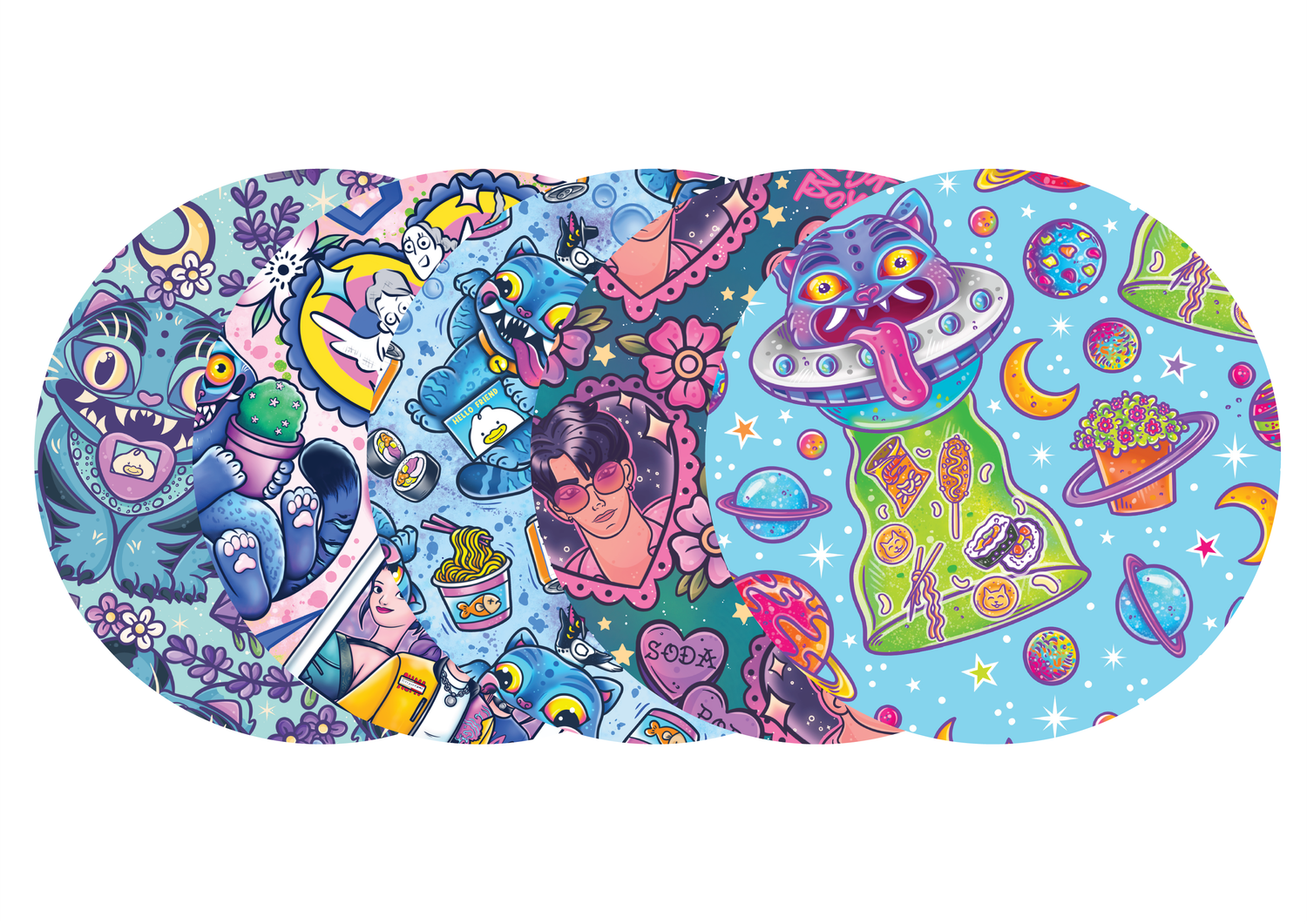 Glucomart Adhesive Patch for Libre, Dexcom G7, and Dexcom Stelo - Pop Music 2 CGM OverPatches 5-Pack