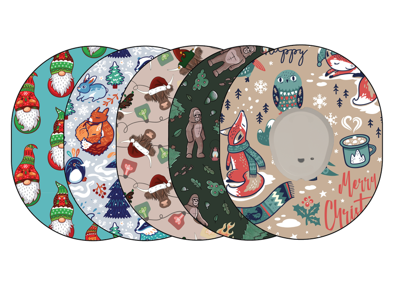Glucomart Dexcom G7 Adhesive Patches (5-Pack) Rustic Christmas