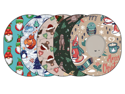 Glucomart Dexcom G7 Adhesive Patches (5-Pack) Rustic Christmas