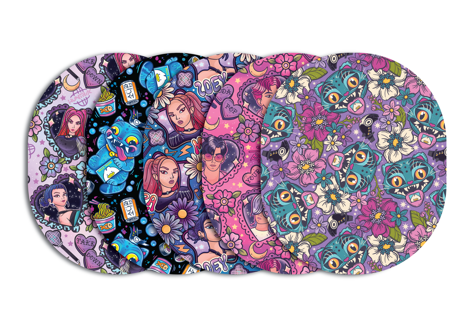 Glucomart Universal CGM Adhesive Patches for Dexcom G6, Dexcom G7, Stelo, Guardian &amp; Libre Sensors (5-Pack) Pop Music