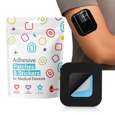 Glucomart Grip Sleeve for Mobi Durable Lightweight Patches for Mobi Insulin Pump (10-Pack) Black Value Pack