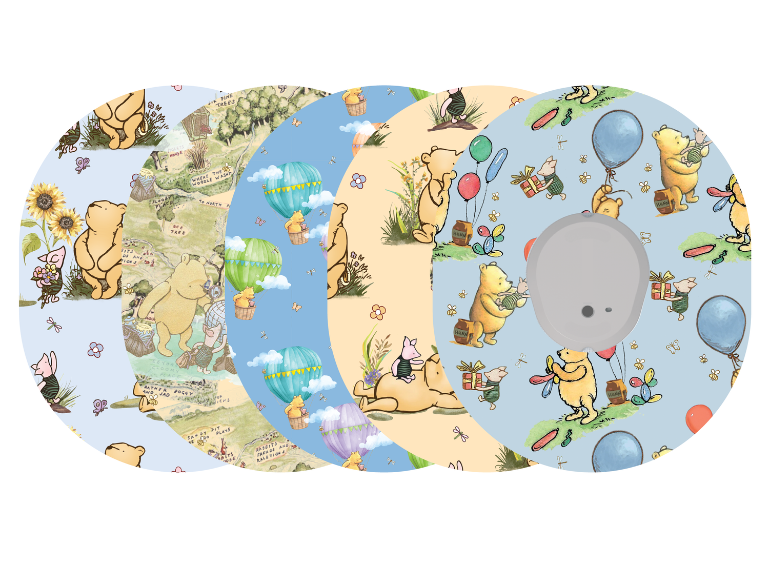 Glucomart Premium Dexcom G7 Patches Classic Winnie the Pooh Dexcom G7 Overpatch 5-Pack