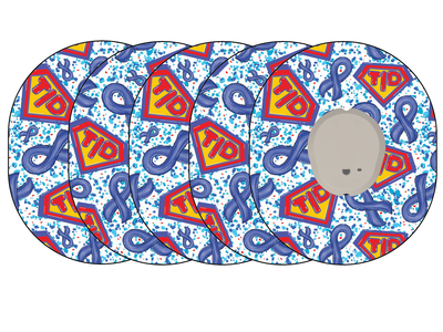 Glucomart Dexcom G7 Adhesive Patches (5-Pack) T1D Superhero - RETIRING