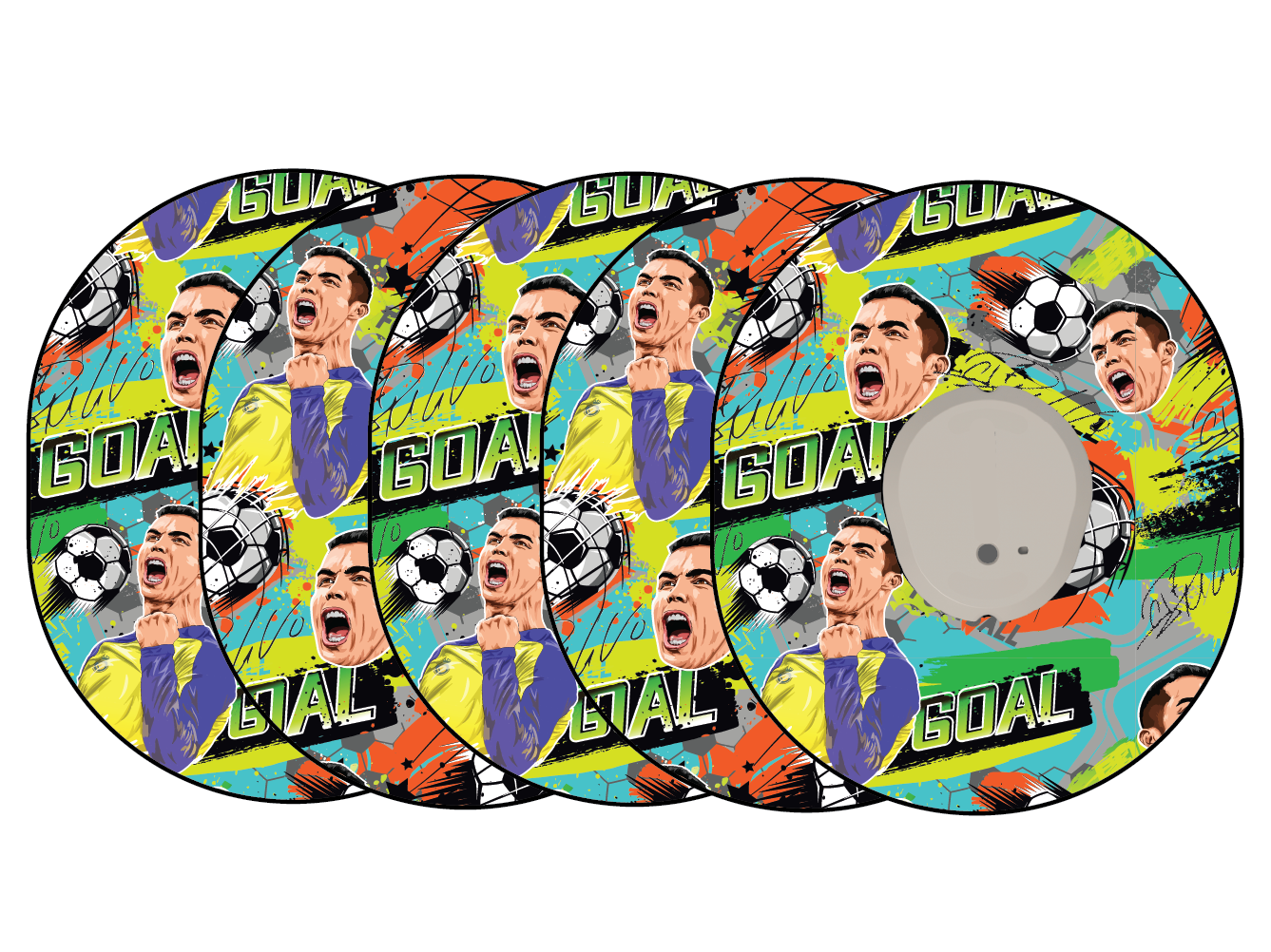 Glucomart Dexcom G7 Adhesive Patches (5-Pack) Soccer Ronaldo - RETIRING