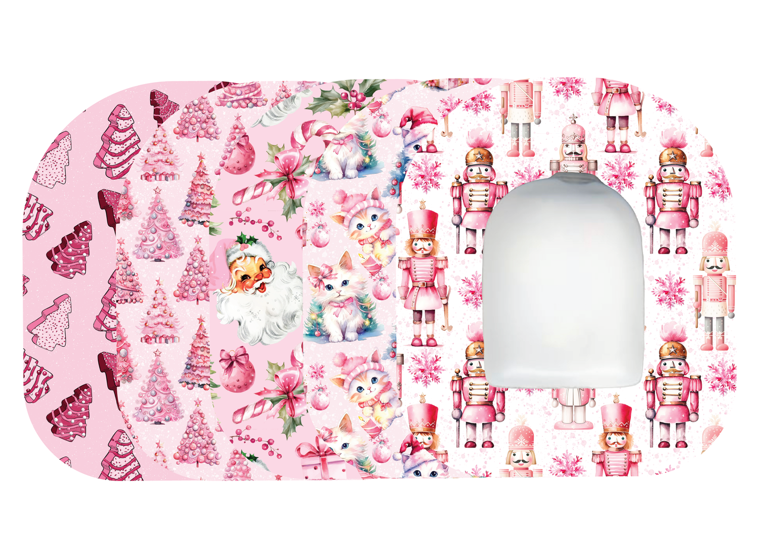 Glucomart Omnipod Adhesive Patches (5-Pack) Pink Christmas