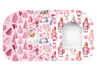 Glucomart Omnipod Adhesive Patches (5-Pack) Pink Christmas