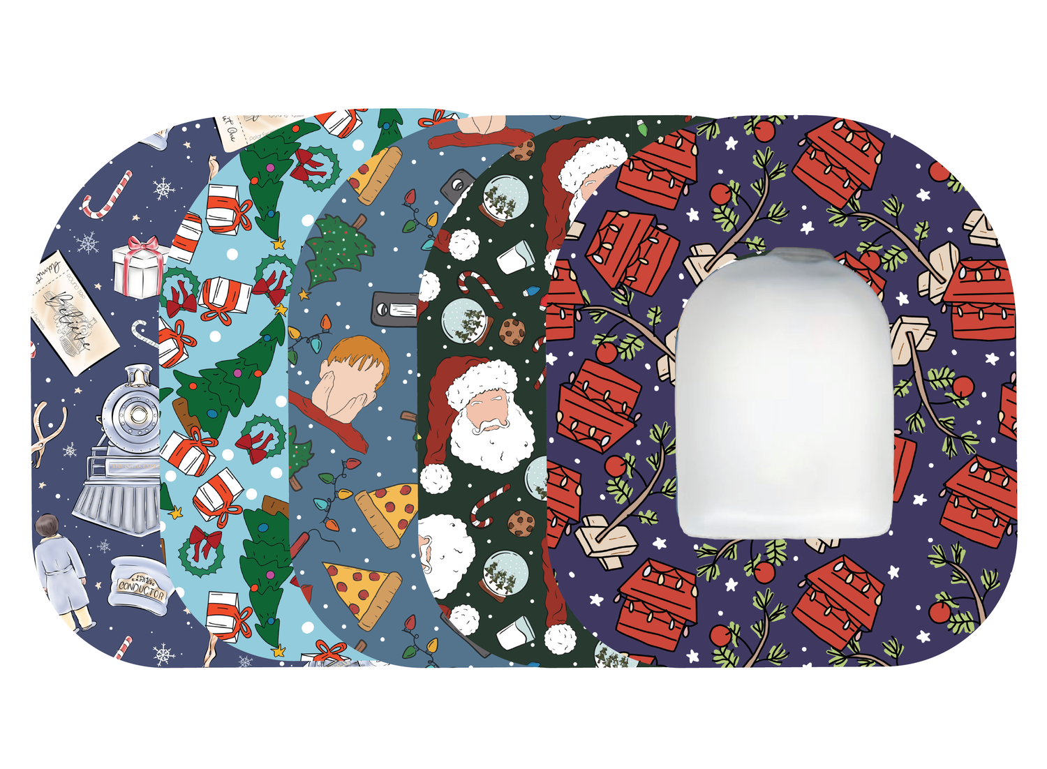 Glucomart Omnipod Adhesive Patches (5-Pack) Christmas Classics