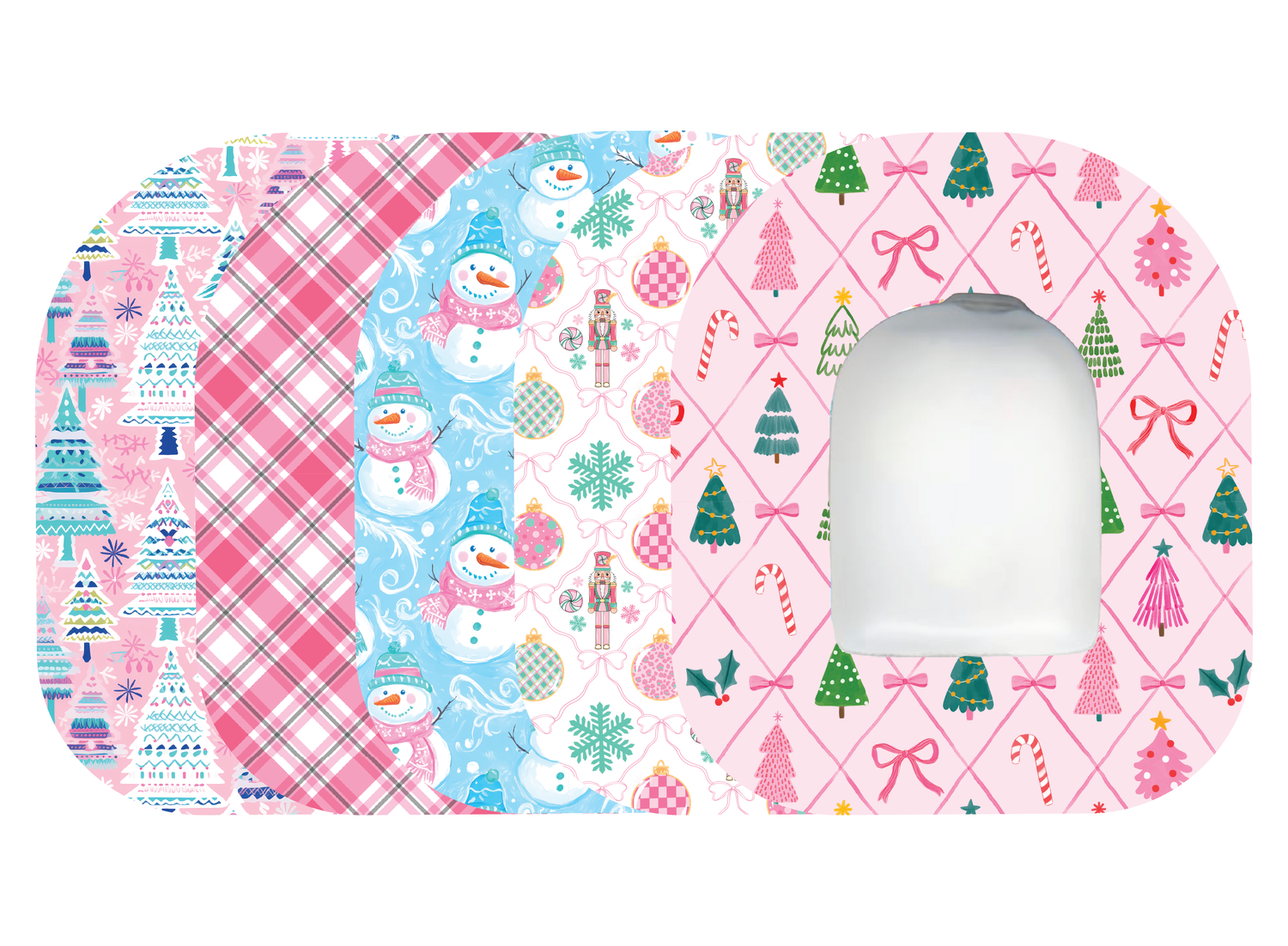 Glucomart Omnipod Adhesive Patches (5-Pack) Preppy Christmas