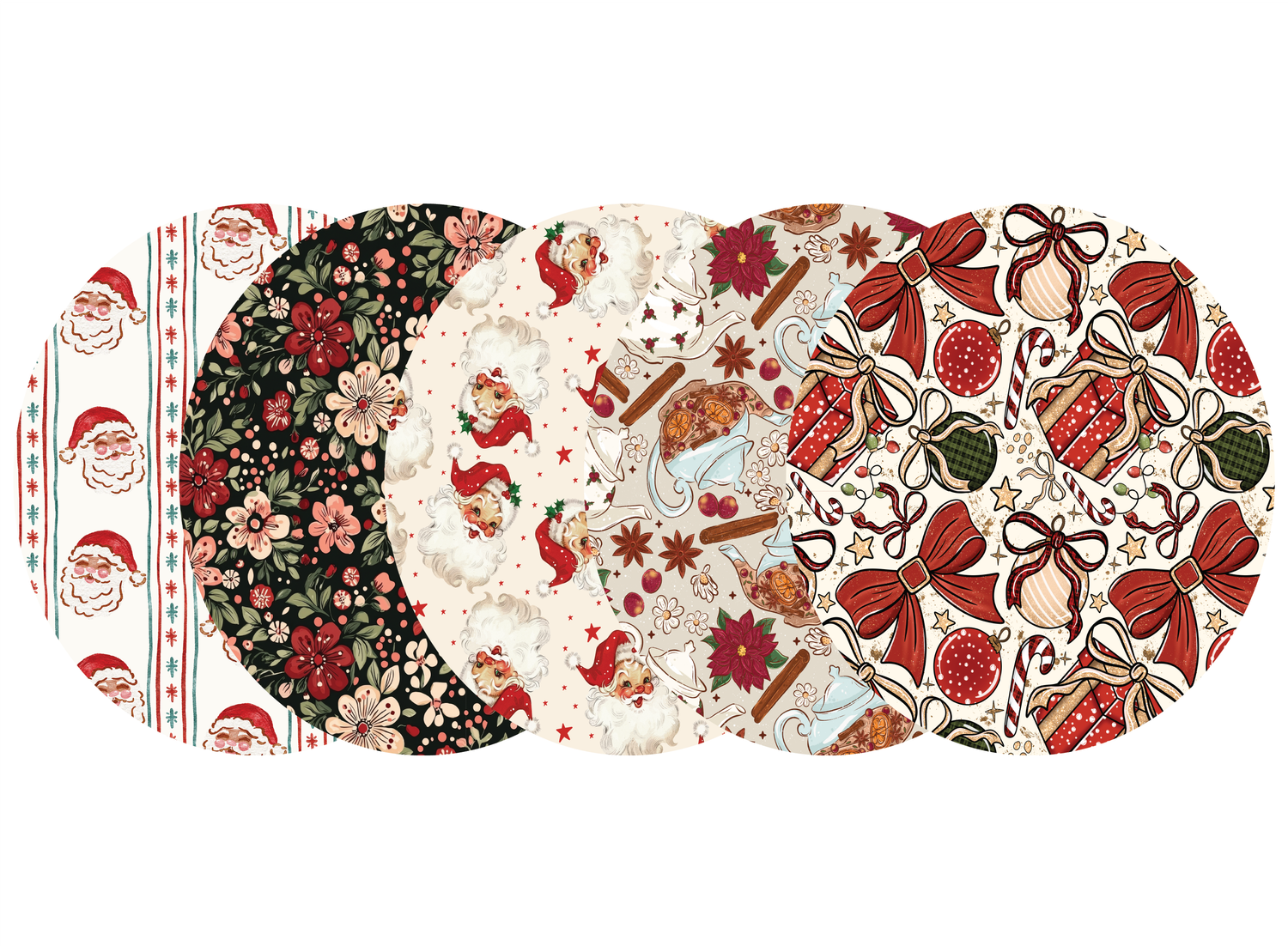 Glucomart Adhesive Patch for Libre, Dexcom G7, Lingo, Instinct &amp; Stelo CGM (5-Pack) Vintage Christmas