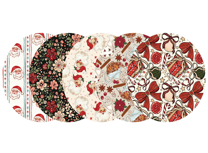 Glucomart Adhesive Patch for Libre, Dexcom G7, Lingo, Instinct &amp; Stelo CGM (5-Pack) Vintage Christmas