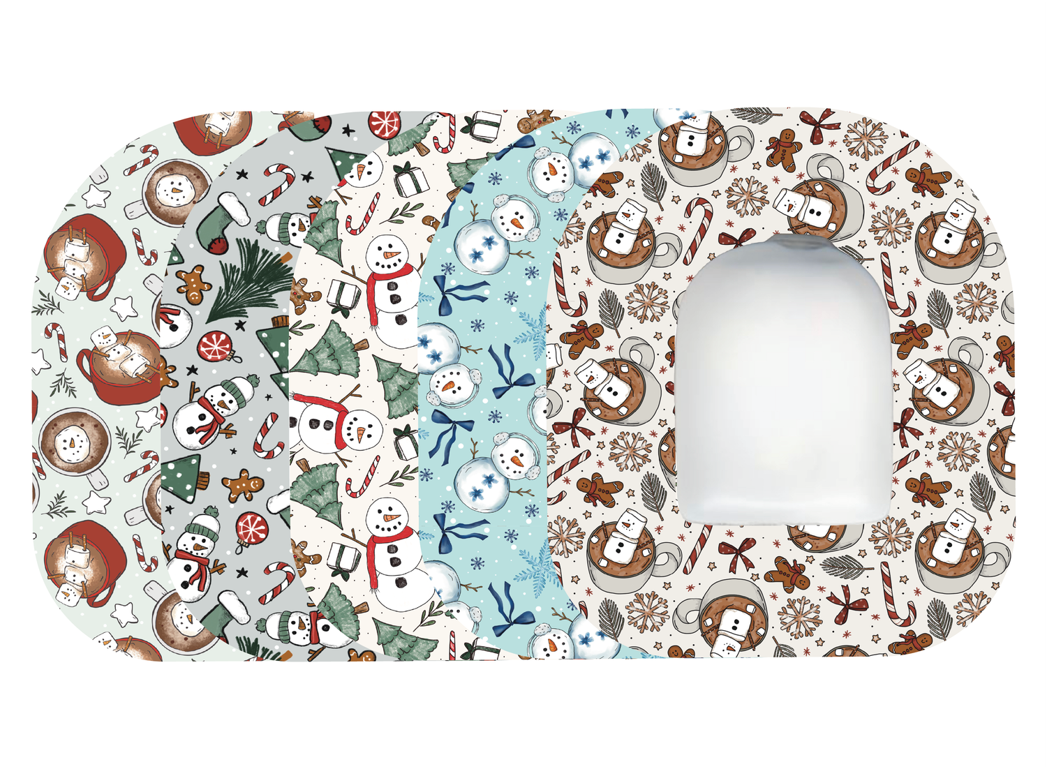 Glucomart Omnipod Adhesive Patches (5-Pack) Frosty Christmas