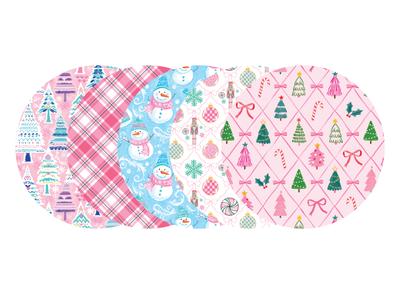 Glucomart Adhesive Patch for Libre, Dexcom G7, Lingo, Instinct &amp; Stelo CGM (5-Pack) Preppy Christmas