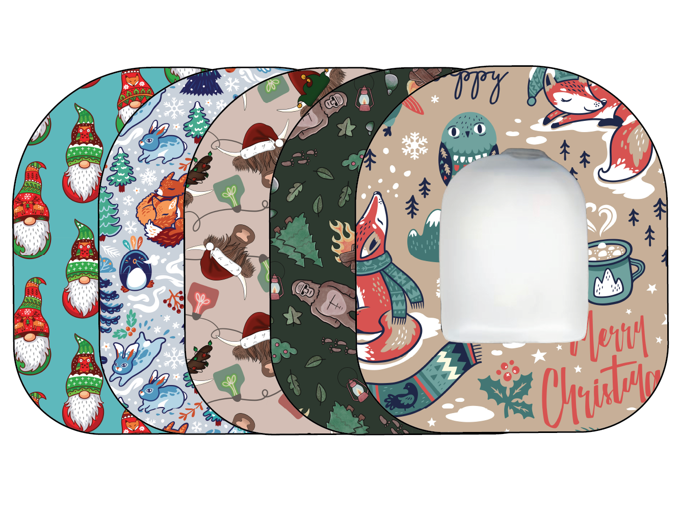 Glucomart Omnipod Adhesive Patches (5-Pack) Rustic Christmas