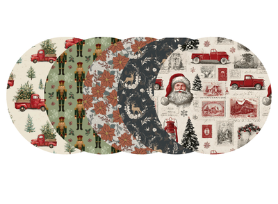 Glucomart Adhesive Patch for Libre, Dexcom G7, Lingo, Instinct &amp; Stelo CGM (5-Pack) Midcentury Christmas