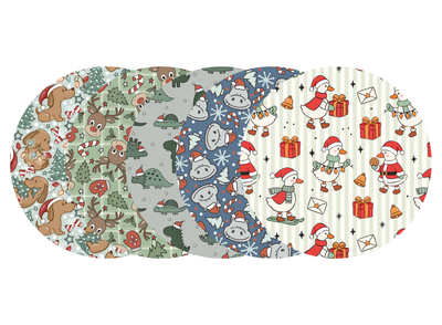 Glucomart Adhesive Patch for Libre, Dexcom G7, Lingo, Instinct &amp; Stelo CGM (5-Pack) Christmas Cuties