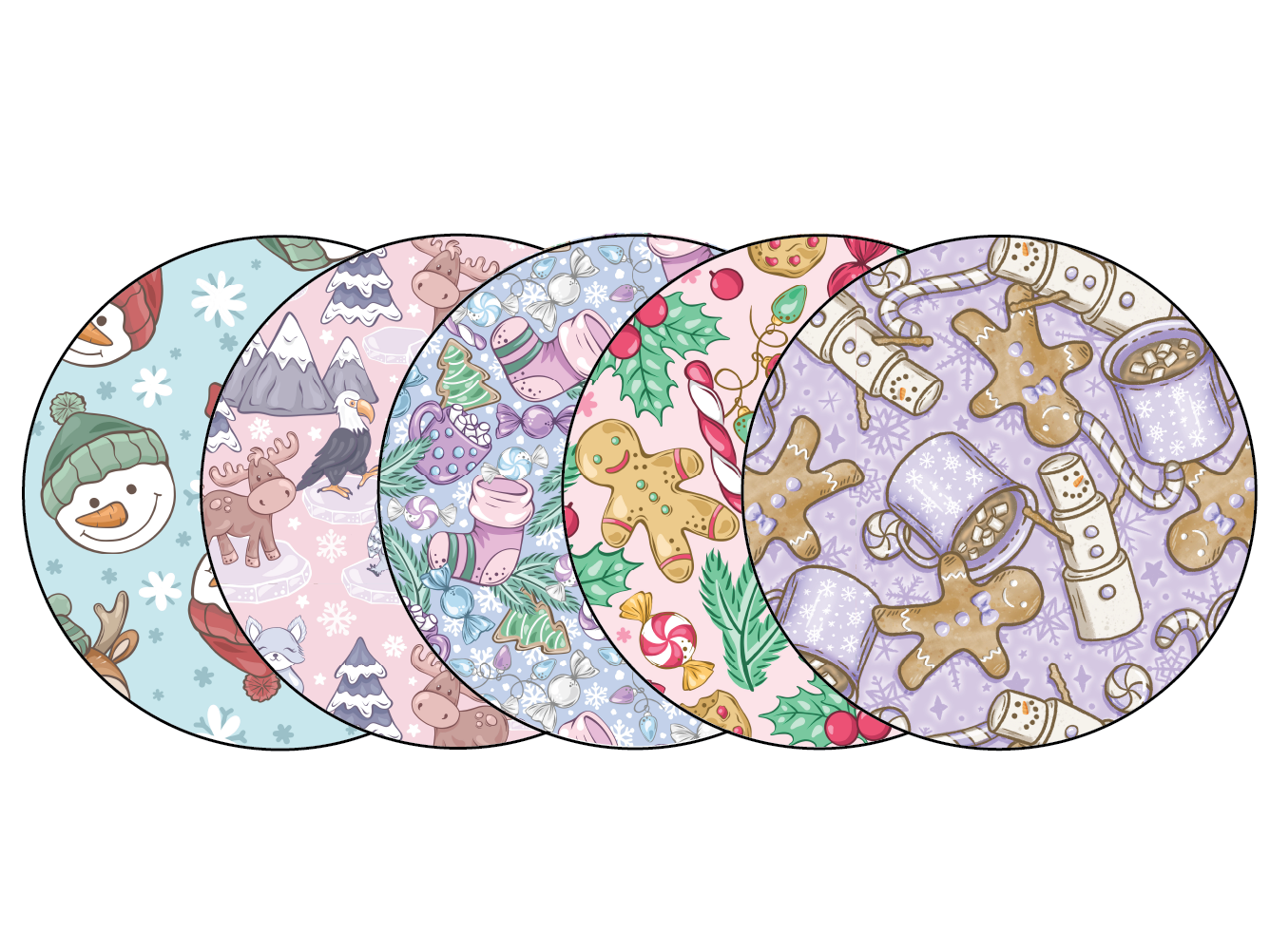 Glucomart Adhesive Patch for Libre, Dexcom G7, Lingo, Instinct &amp; Stelo CGM (5-Pack) Girly Christmas