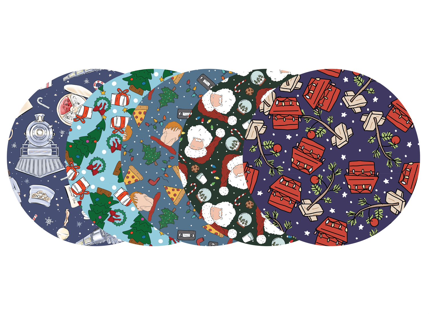 Glucomart Adhesive Patch for Libre, Dexcom G7, Lingo, Instinct &amp; Stelo CGM (5-Pack) Christmas Classics