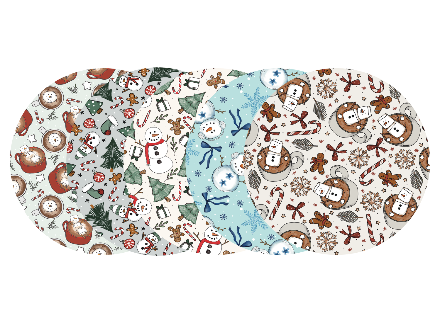 Glucomart Adhesive Patch for Libre, Dexcom G7, Lingo, Instinct &amp; Stelo CGM (5-Pack) Frosty Christmas