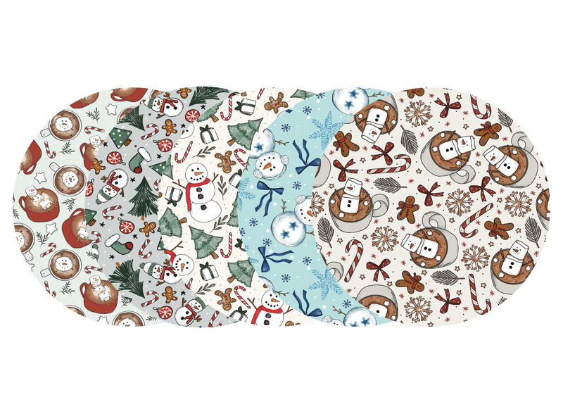 Glucomart Adhesive Patch for Libre, Dexcom G7, Lingo, Instinct &amp; Stelo CGM (5-Pack) Frosty Christmas