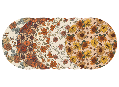 Glucomart Adhesive Patch for Libre, Dexcom G7, Lingo, Instinct &amp; Stelo CGM (5-Pack) Autumn Floral