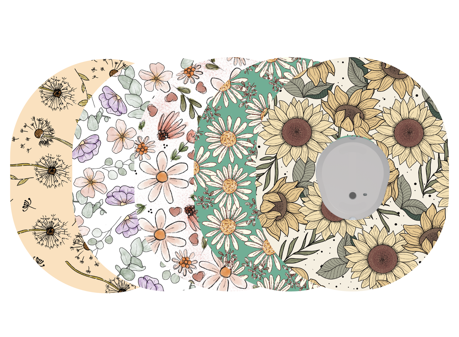 Glucomart Dexcom G7 Adhesive Patches (5-Pack) Meadow Floral