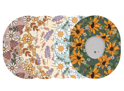 Glucomart Dexcom G7 Adhesive Patches (5-Pack) Golden Floral