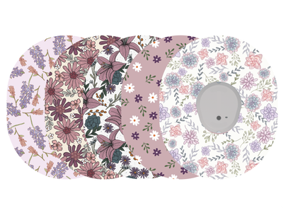 Glucomart Dexcom G7 Adhesive Patches (5-Pack) Lavendar Floral