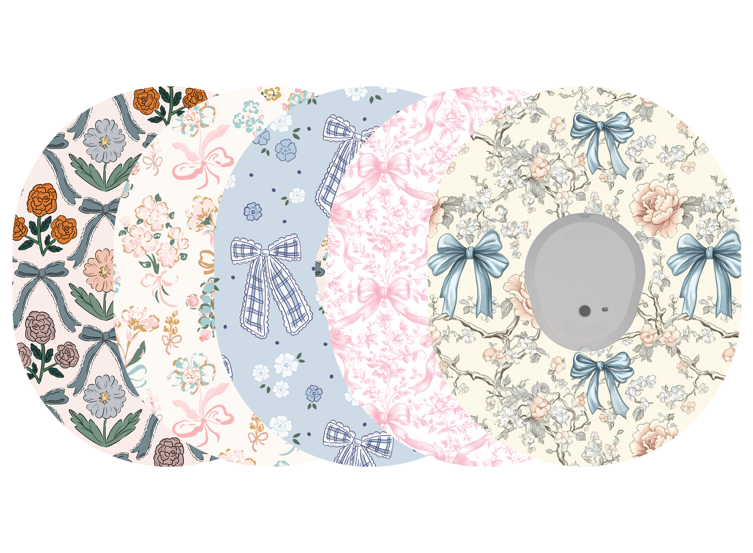 Glucomart Dexcom G7 Adhesive Patches (5-Pack) Vintage Bows