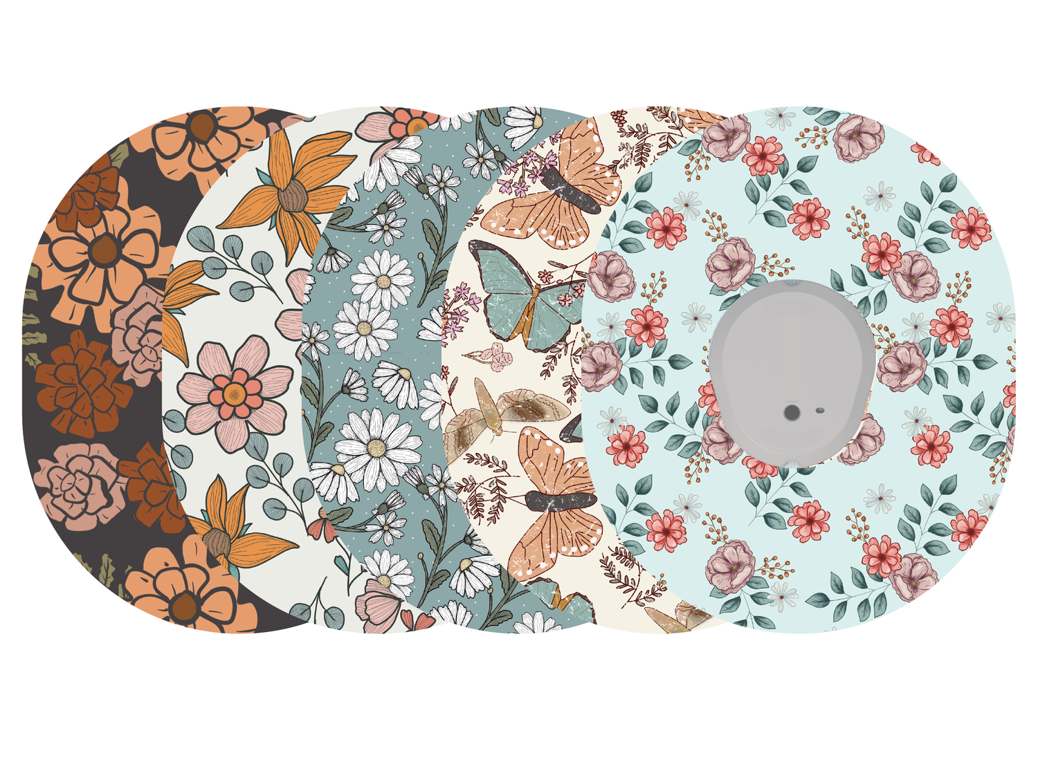 Glucomart Dexcom G7 Adhesive Patches (5-Pack) Retro Floral