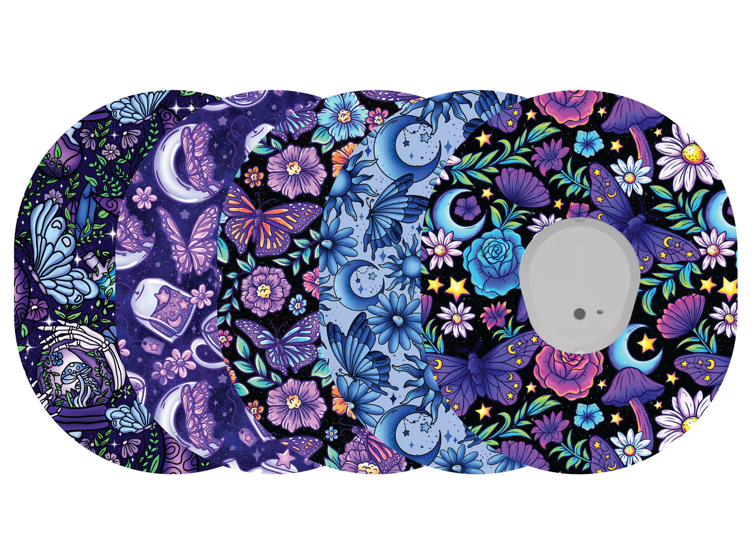Glucomart Dexcom G7 Adhesive Patches (5-Pack) Midnight Bloom