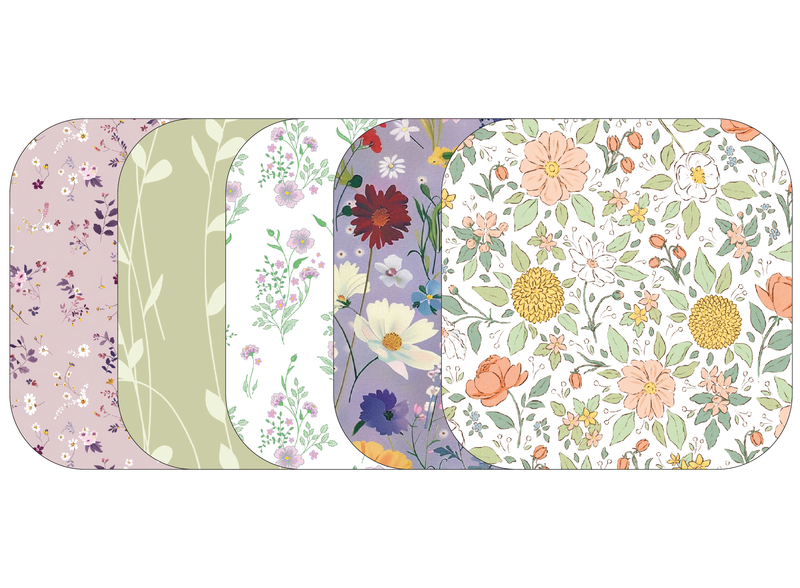 Glucomart Adhesive Patch for Libre, Dexcom G7, and Stelo | Vintage Floral 5-Pack (No Glue in the Center)